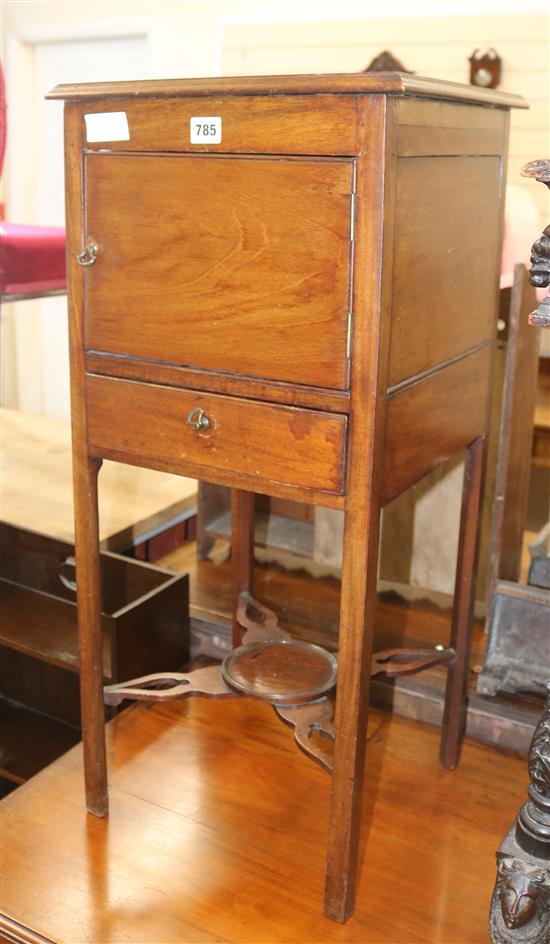 A mahogany bedside cabinet, W.81cm